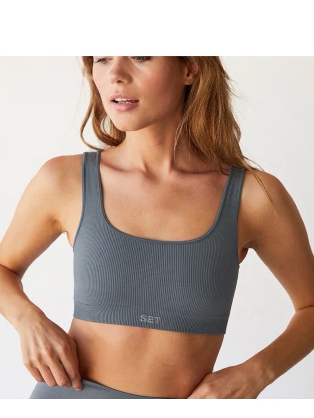 Set Active Sculptflex Box Cut Bra in Slate